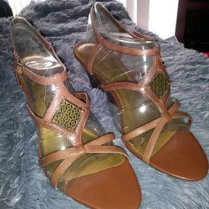 Etienne Aigner Vintage Wedge Sandals New 11W